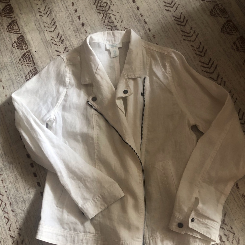 Cynthia Rowley White Jean Jacket Tailored Design